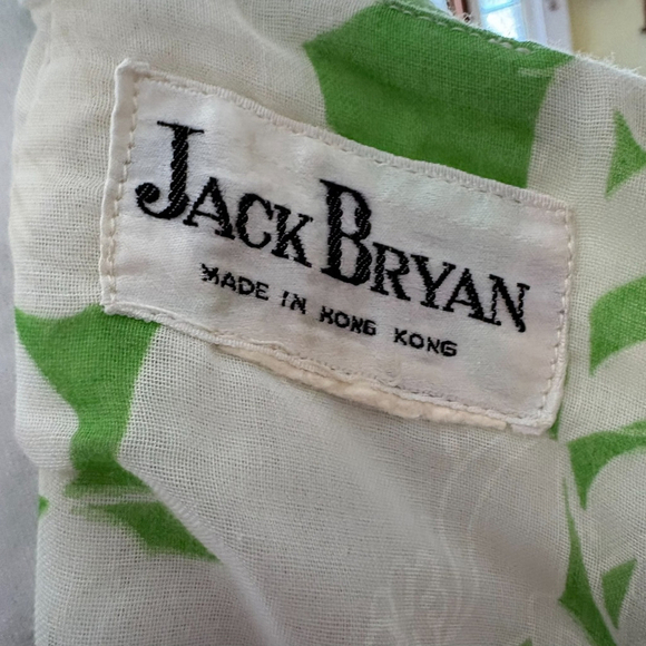 Vintage 60s Jack Bryan Floral Maxi Dress Green White S M - Picture 5 of 16